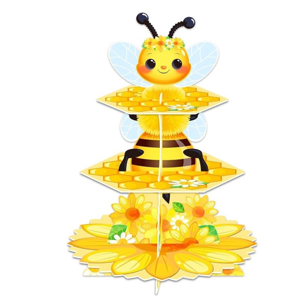 Bee Decorations 3 Tier Bee Cupcake Stand